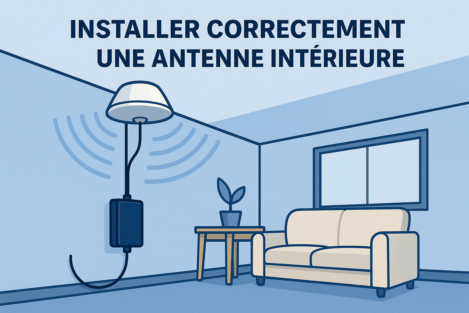 Bonne installation pour une antenne intérieure